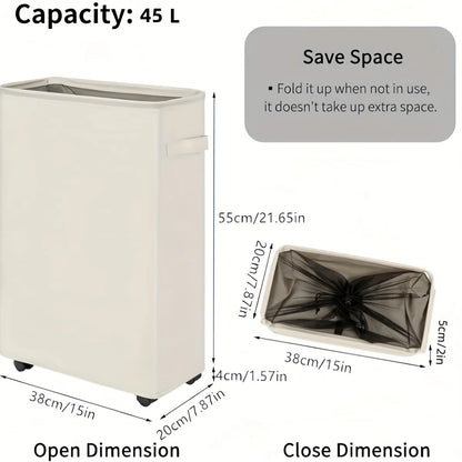 1PC Laundry Basket With Wheels And Lid,Closed Laundry Hamper,Suitable For Bedrooms,Bathtubs,Laundry,Dormitories