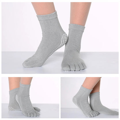 Women Colorful Yoga Socks Non-Slip Ladies Dance Socks Cotton Healthy Sports Five-toed Socks
