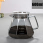 Leeseph Espresso Glass Carafe Coffee Pot, Pour Over Coffee Filter Kettle - 400ml 600ml Diamond Glass Coffee Sharing Pot