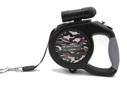 CAMO Dog Retractable Leash with Light Automatic Extendable Large Pet Lead Strong Pets Traction Rope for Big Dogs Walking 190 kg