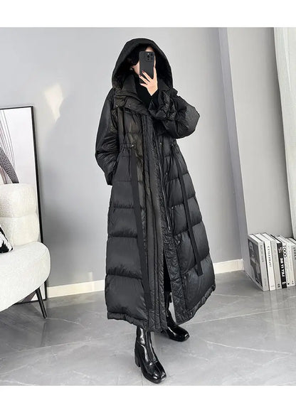 2025 New Women's Winter Black Down Jacket Women's Hooded White Duck Down Coat Windbreak Women Thicken Parker Overcoat