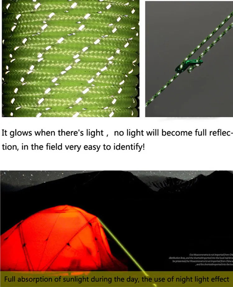 Reflective Paracord Rope, Military, 7 Strand, 4mm, 550 Tactical Parachute Cord, Camping Tent, Lanyard, DIY Bracelet Weaving Rope