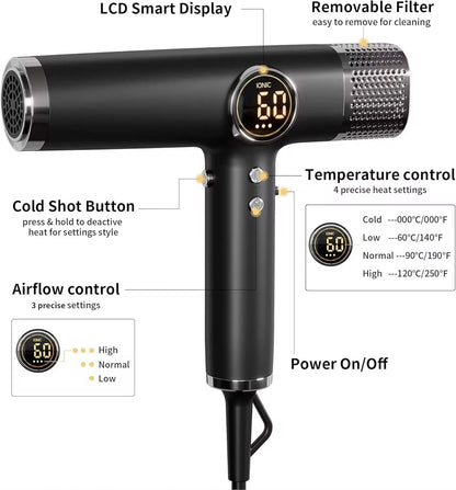 Top Selling 1800W High Power Brushless Professional Salon Hair Blower Dryer BLDC Motor High Speed Negative Ionic Hair Dryer