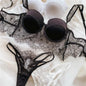 Sexy Lingerie Women Lace Transparent Underwear Embroidery Brief Set Delicate Bra Push Up Lace Gathered Edge Bra and Panty Set