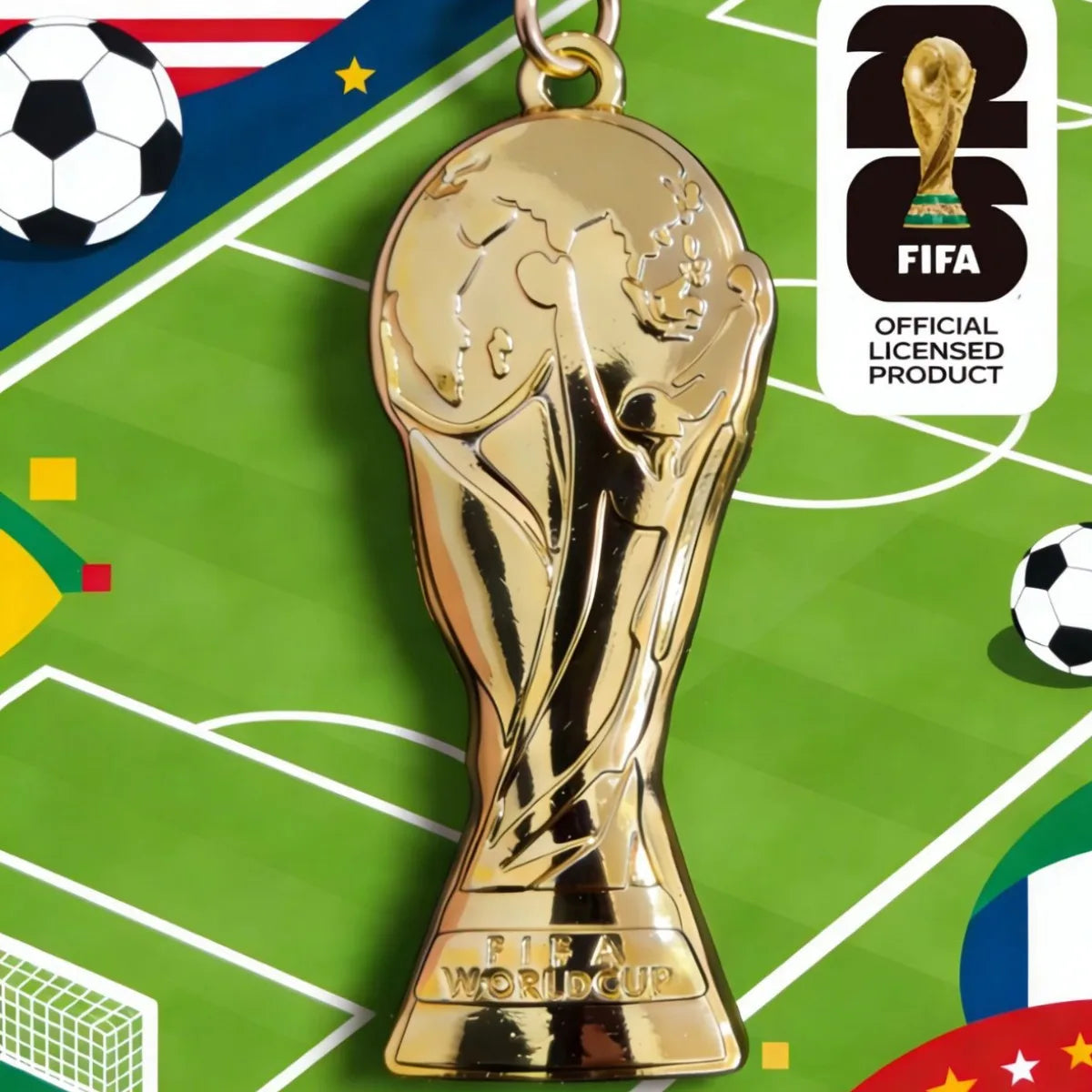 2026 FIFA World Cup Enamel Metal Keychain, UV Printed Soccer Key Ring, Football Fan Souvenir, Car Bag Pendant, Sports Gift