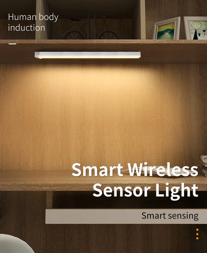 Motion Sensor LED Cabinet Light USB Rechargeable Wireless Night Lamp for Bedroom Kitchen Wardrobe Closet Staircase Lighting