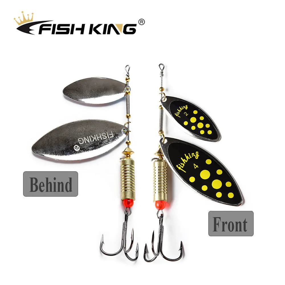 FISH KING Fishing Spinner Blade Metal Lure Double Spinnerbait Hard Artificial Lure Jig Items 115mm 20g