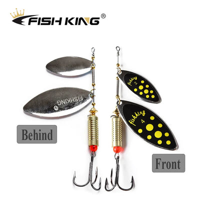 FISH KING Fishing Spinner Blade Metal Lure Double Spinnerbait Hard Artificial Lure Jig Items 115mm 20g