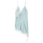 HXAO Womens Dresses Lace Asymmetric Slip Dress Summer 2025 Sexy Evening Dresses Ladies Mini Brown Sleeveless Backless Vestidos