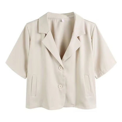 Summer Blazers Women Simple Leisure Loose Korean Style Youth Single Breasted Ladies Temperament Simple Fashion Classic