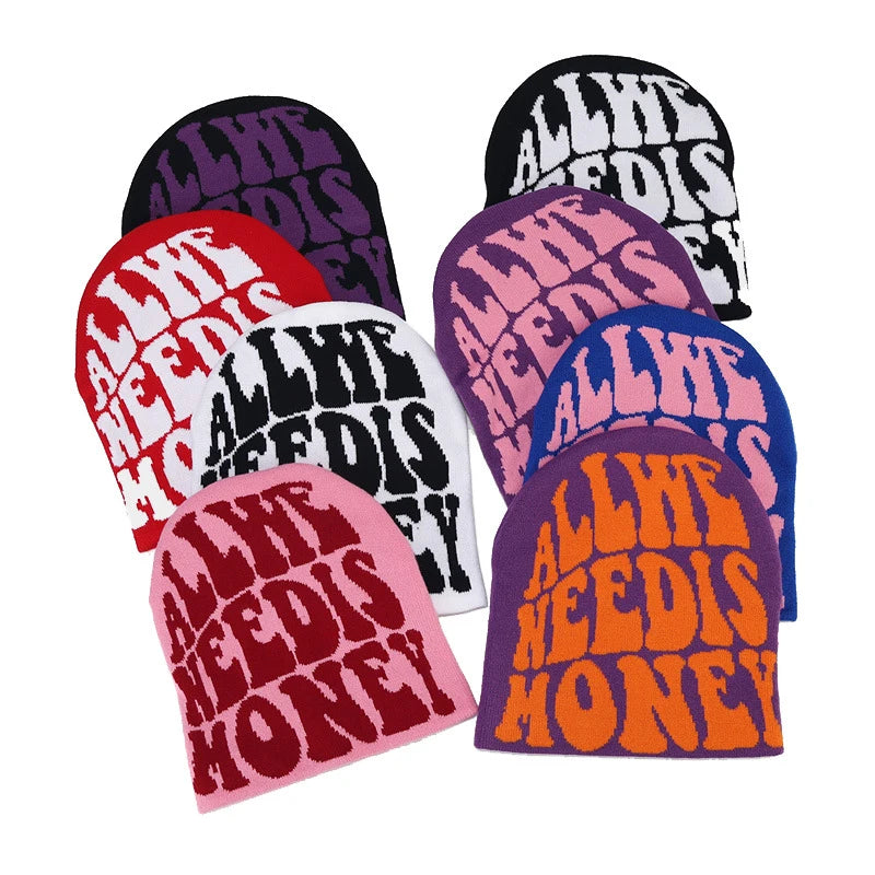 Bocca Beanie Y2K Knitting Hat For Men Women Warm Winter Autumn Letter Cartoon Streetwear Knitting Cap Hip Hop Gorras New Fashion