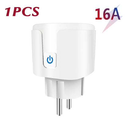 TUYA Smart Plug WiFi Socket EU 16A/20A With Power Monitor Timing Function Voice Control Works With Alexa Google Home