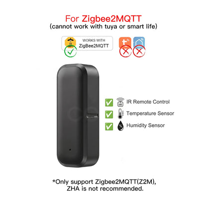 Tuya Zigbee 38KHz IR Remote Control Temperature Humidify Sensor Smart Wireless Universal for TV DVD AC for Alexa Google Home
