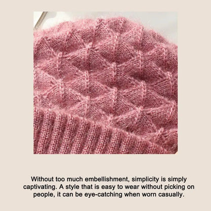 Winter Knitted Integrated Hat Scarf Set Cold Proof Ear Protection Scarf Warm Beanies Cycling Windproof Ladies Outdoor Caps