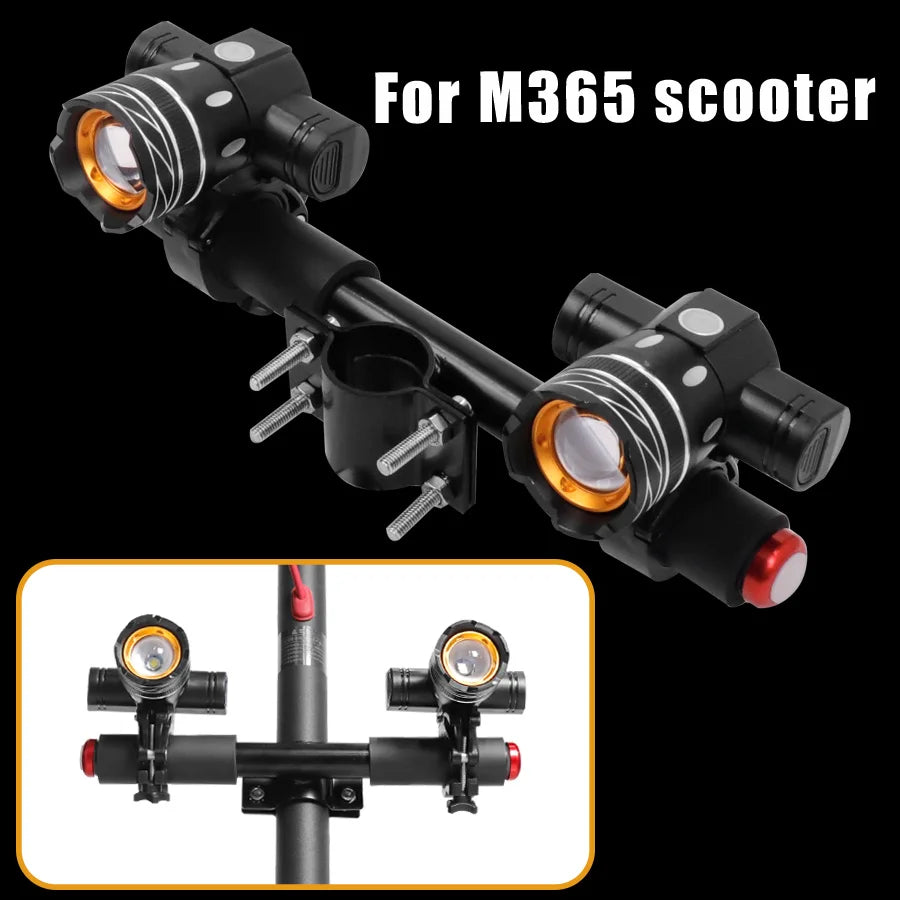 LED Headlight For Xiaomi M365 /Pro Electric Scooter Zoomable 1200mAh Battery USB Rechargeable 150LM XM-L T6 LED Light Front Lamp