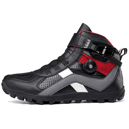 Men's motorcycle motocross mid shoes non-slip wear-resisting motos motorcyclist Enduro boots Moto touring riding for all season