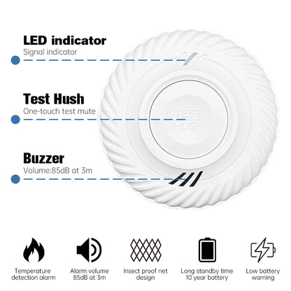 Built-in 10 Year Battery Smoke Detector WiFi Function Tuya Smart Home Parlor Child Room Kitchen Shop Fire Sound Alarm SensorSmoke DetectorsGoWisse.com