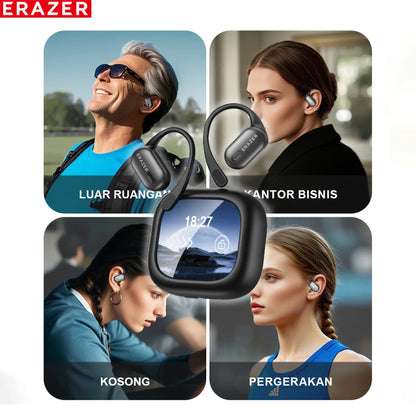  Bluetooth Earphones AI Translator ERAZER XF38, OWS LCD Touch Screen,Wireless,  HD Stereo