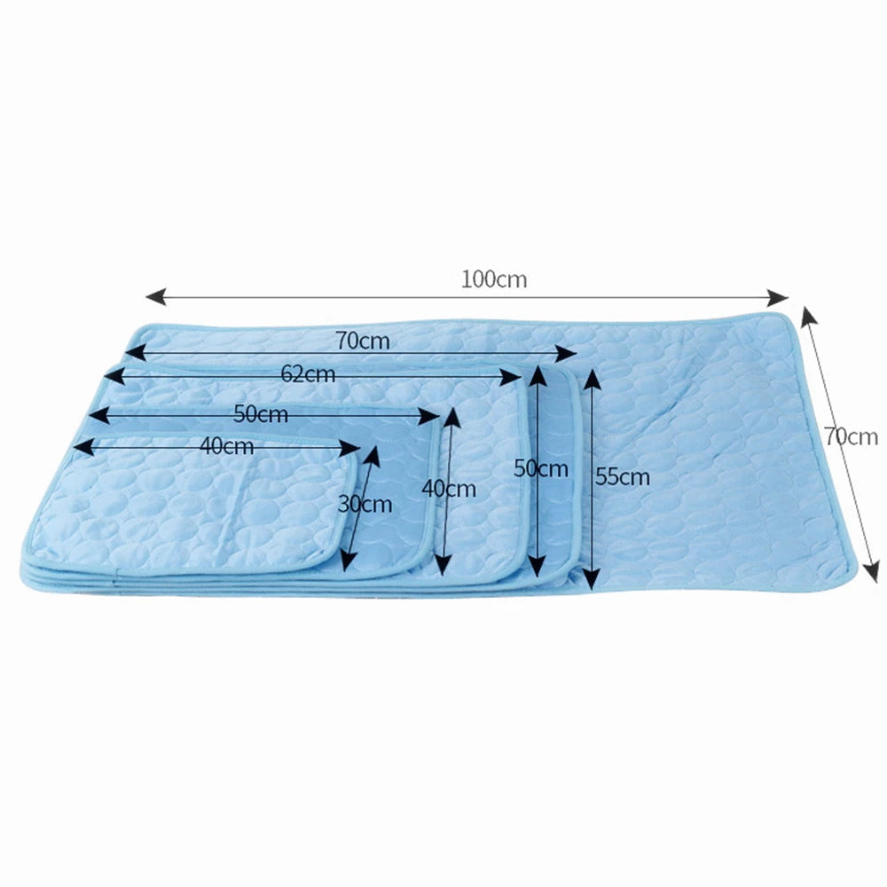 Dog Cooling Mat Summer Pad Mat For Dogs Cat Ice Silk Blanket Sofa Breathable Pet Dog Bed Summer Washable For Small Large Dog Cat
