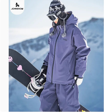 John snow 2024 New Male female couple Single and double board Ski suit set Loose type waterproof keep warm Ski pants ski jackets
