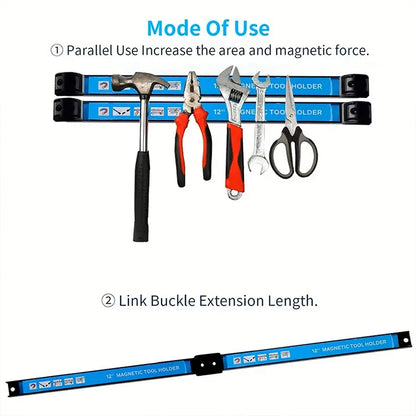 Magnetic Tool Holder Heavy-duty Magnet Tool Bar Long Strip Garage Workshops Hardware Storage Metal Organizer Rack For Workbench