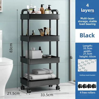Multi-Layer Trolley Rack Kitchen Floor Bedroom Baby Snacks Mobile Bathroom Bathroom Storage Storage Rack