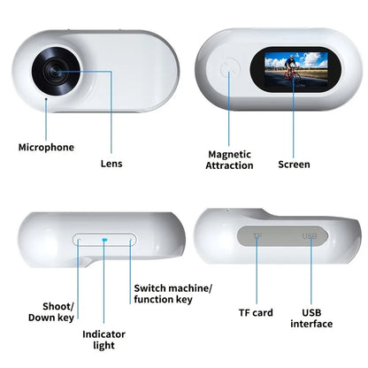 HD 1080P Wireless Collar Camera No WiFi Required Dog Cat Pet Collar Camera with Video Record Mini Body Camera for Indoor/Outdoor