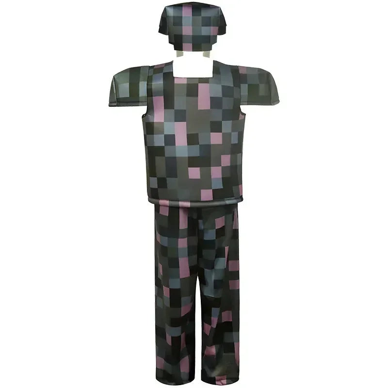 Carnival Party Dress Mask Classic Creeper Anime Game Character Set Diamond Armor Cosplay Costume Children's Clothing