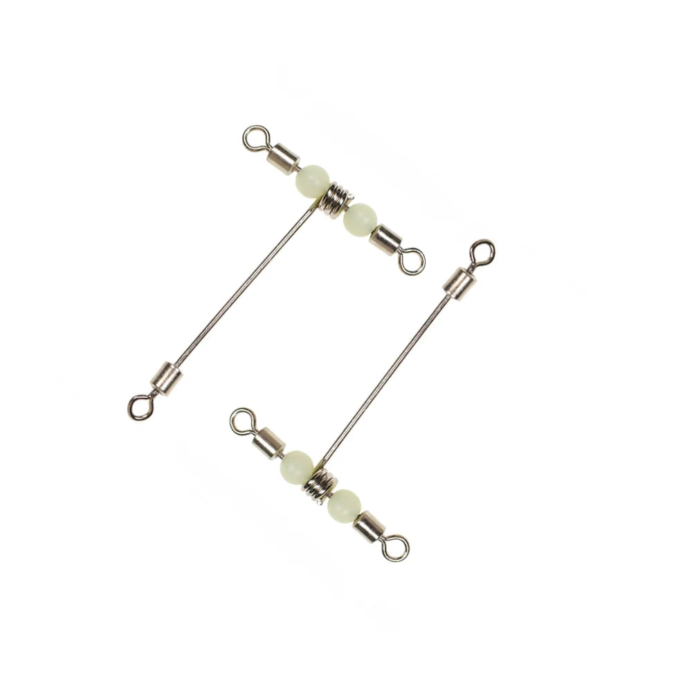 LIONRIVER Luminous Beads  T-Shape Rolling Fishing Swivels Cross-Line Barrel Swivel For Saltwater Fishing Line Rig Lure Connector