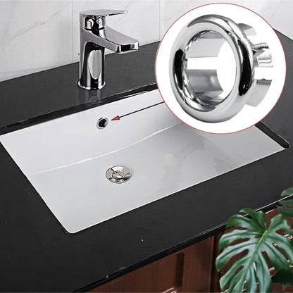 24/1Pcs Faucet Wash Basin Overflow Ring Sink Overflow Cover Home Kitchen Bathroom Basin Trim Bath Sink Round Hollow Ring Plug