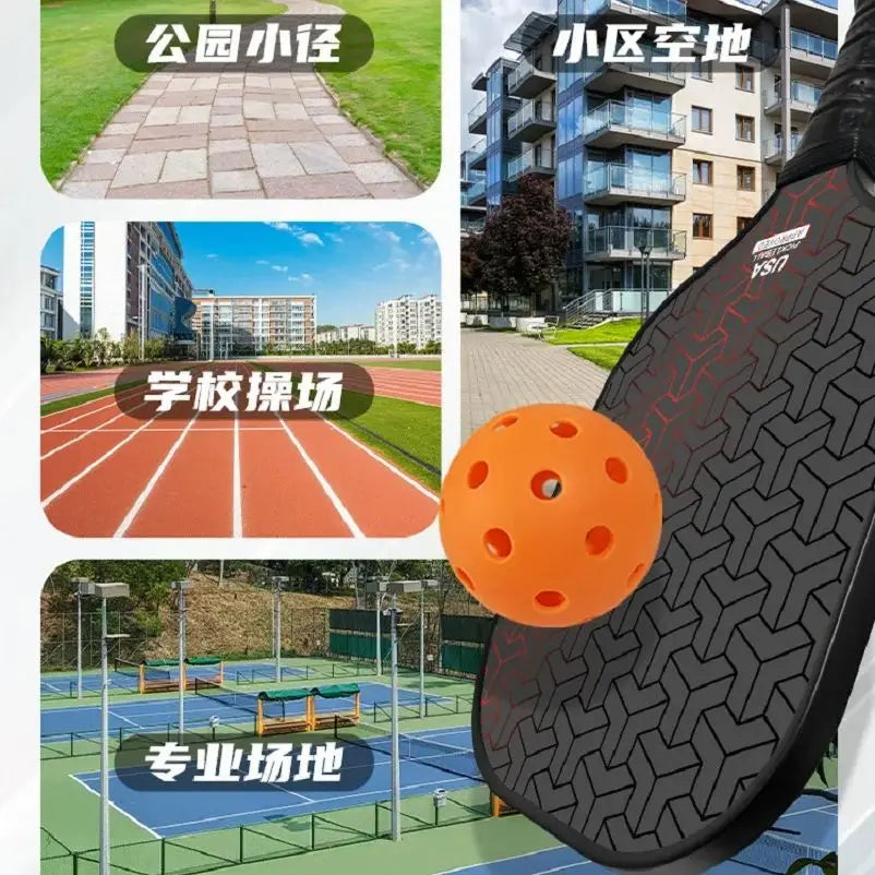 (1pcs) Cheap Fiberglass Pickleball Racket PP Honeycomb Core Pickle Ball Paddle With 2 Balls