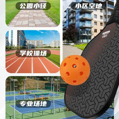 (1pcs) Cheap Fiberglass Pickleball Racket PP Honeycomb Core Pickle Ball Paddle With 2 Balls