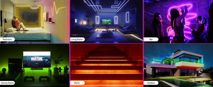 Smart App LED Strip Lights SMD 5050 RGB APP Remote Control Flexible Ribbon Diode Lamp Tape TV Backlights Game Room Home Decor