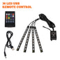 Neon 48 72 LED Car Interior Ambient Foot Light with USB Wireless Remote Music App Control Auto RGB Atmosphere Decorative Lamps