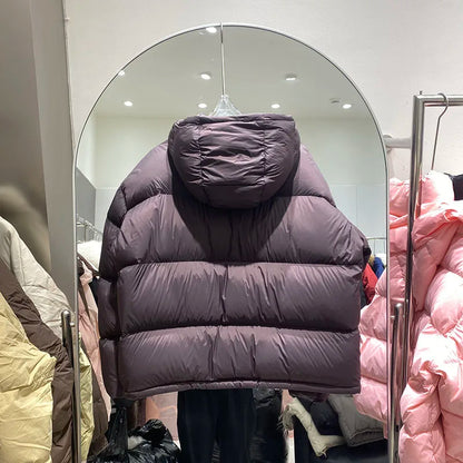 Hooded Down Jacket 2025 New Winter Thickened Down Jackets Women Temperament Women Down Jackets White Duck Down Women's Coat H573