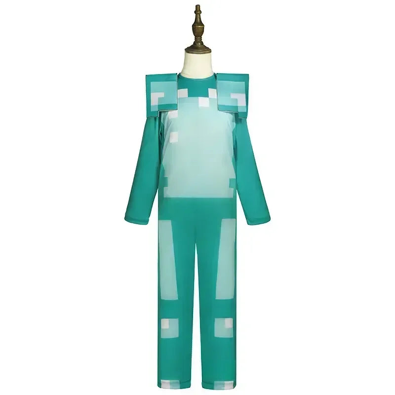 Carnival Party Dress Mask Classic Creeper Anime Game Character Set Diamond Armor Cosplay Costume Children's Clothing