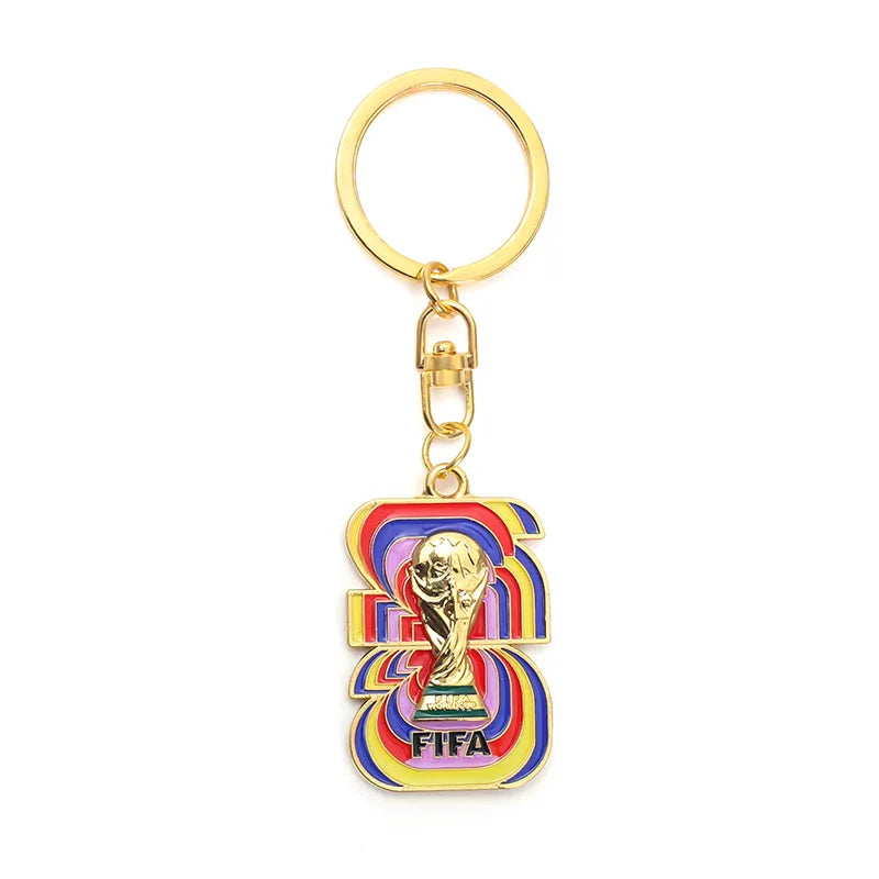 2026 FIFA World Cup Enamel Metal Keychain, UV Printed Soccer Key Ring, Football Fan Souvenir, Car Bag Pendant, Sports Gift