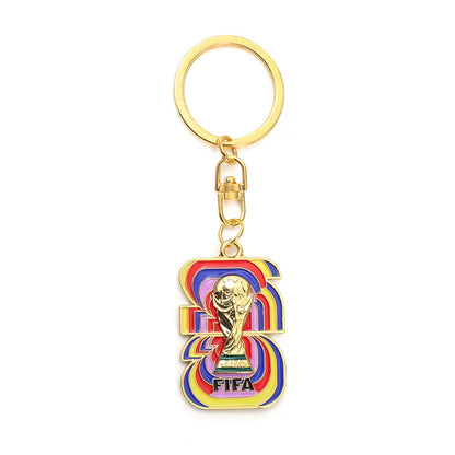 2026 FIFA World Cup Enamel Metal Keychain, UV Printed Soccer Key Ring, Football Fan Souvenir, Car Bag Pendant, Sports Gift