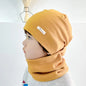 Autumn Winter Cotton Knit Children's Hat Collar 2 Set Boys and Girls Hats Set Baby Solid Color Scarf Cap two-piece