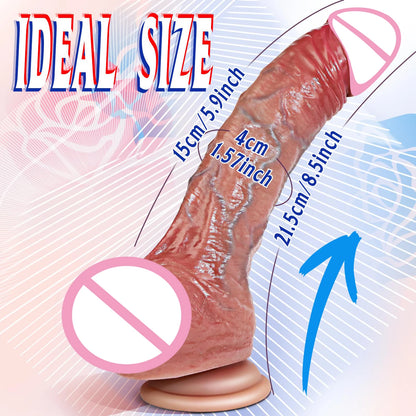 Realistic Dildo Liquid Silicone Sliding Foreskin Penis Adult Games G Spot Stimulate With Suction Cup Dildos For Women Men Gay 18