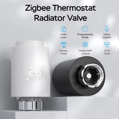 Tuya Smart ZigBee Radiator Actuator TRV Programmable Thermostatic Radiator Valve App Remote Temperature Controller Support Alexa