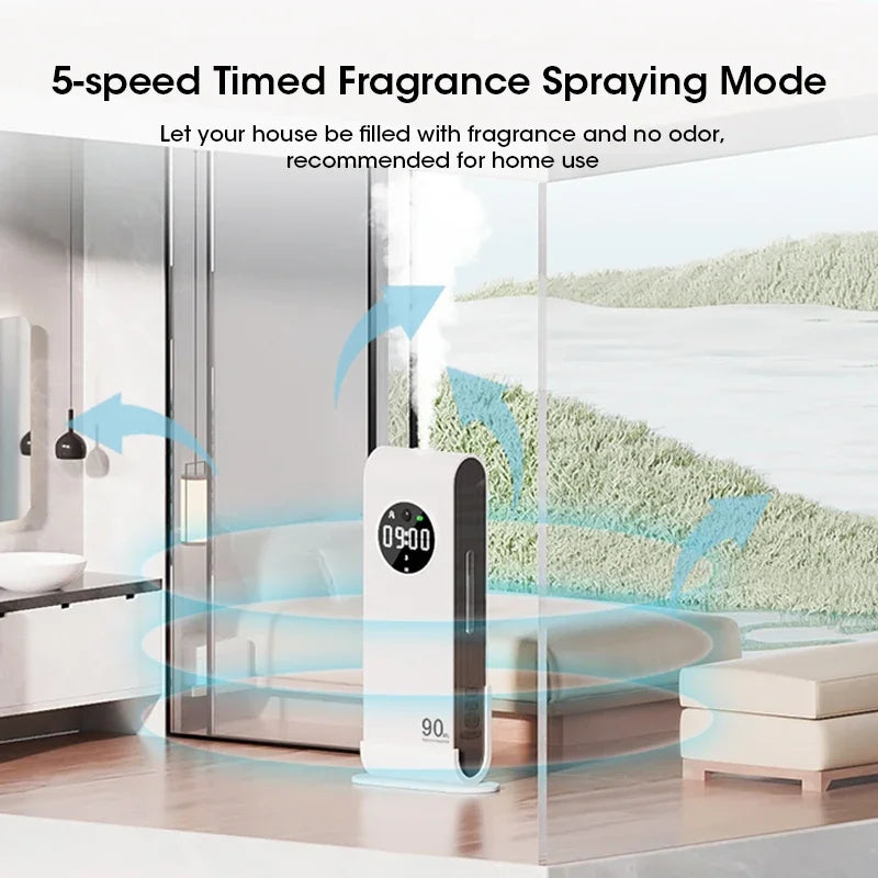Automatic Sensor Aromatherapy Machine Wall-Mounted Fragrance Usb Rechargeable Deodorant Home Fragrance With Clock FunctionUltrasonic DiffusersGoWisse.com