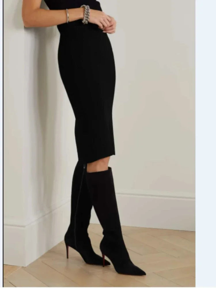 European andAmerican women's high-quality fashionable temperament pointed stage walking shoes sexy leopard print nightclub boots