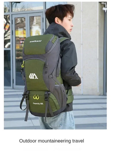 50L Travel Backpack Camping Bag For Men Large Hiking Bag Tourist Rucksack Waterproof Outdoor Sports Climbing Mountaineering Bag