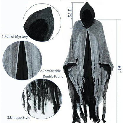 Witch Costumes Halloween Adult Cloak Vampire Hooded Cosplay Costume Cloak Scary Grim Reaper Dress Up Prank Horror Costume Props