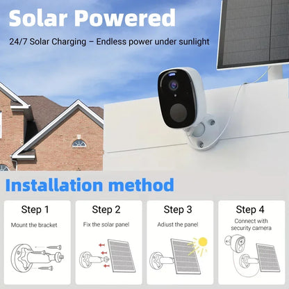 5MP 4G Solar Security Camera 2.4G WiFi Wireless Outdoor Color Night Vision Battery Powered Support PIR Waterproof Two-Way Audio