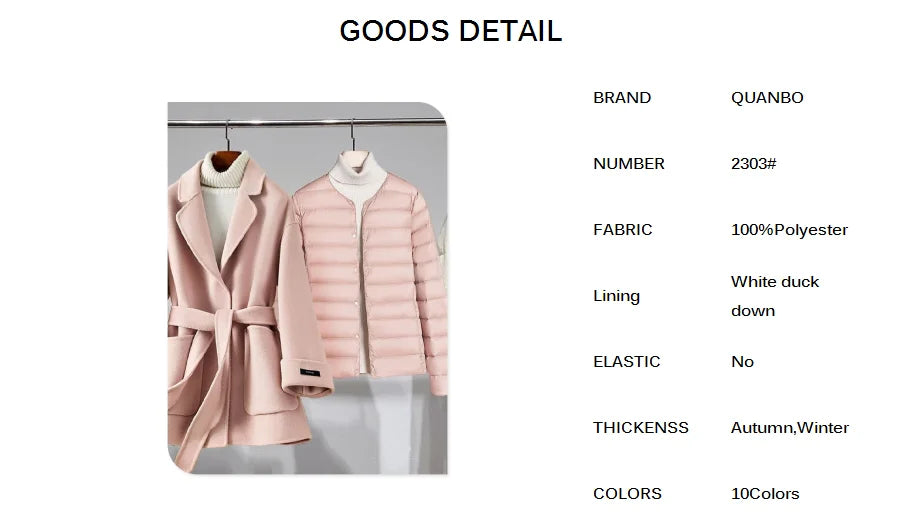 Top Grade 90% White Duck Down Women Ultra Lightweight Packable Line Jackets 2023 New Autumn Winter Keep Warm Puffer Coats