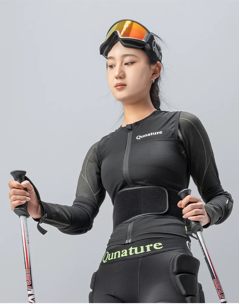 Qunature Winter Ski Vest CE1 Level Anti-Collision Waist Protector Sports Vests Protection Adults Vest Anti-Fall Vest Jackets