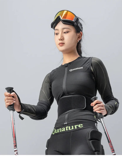 Qunature Winter Ski Vest CE1 Level Anti-Collision Waist Protector Sports Vests Protection Adults Vest Anti-Fall Vest Jackets