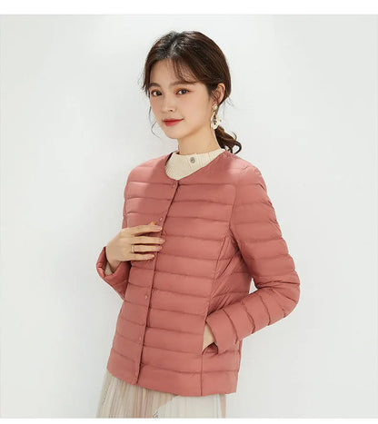 Top Grade 90% White Duck Down Women Ultra Lightweight Packable Line Jackets 2023 New Autumn Winter Keep Warm Puffer Coats